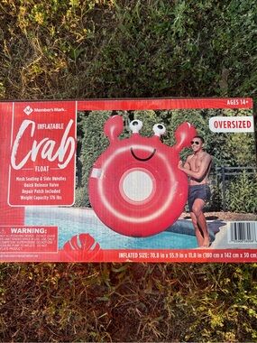 Member's Mark Oversized Red Inflatable Crab Pool Float